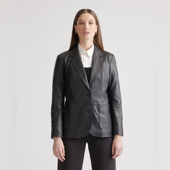Quince Leather Blazer - Picture 1 of 8